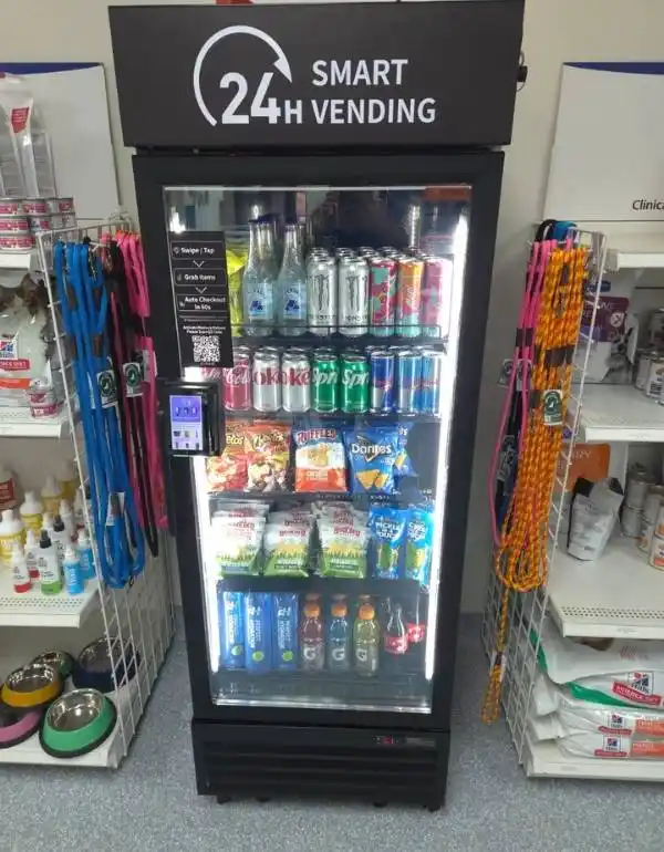 Smart vending machines with touch screens and cashless payment options in Palm Desert, CA